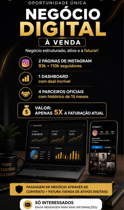 Oportunidade: Negócio Online com Histórico e Receita